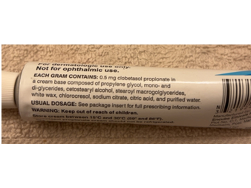 Clobetasol Propionate Cream USP , 0.05%, 30 g, Encube (RX)