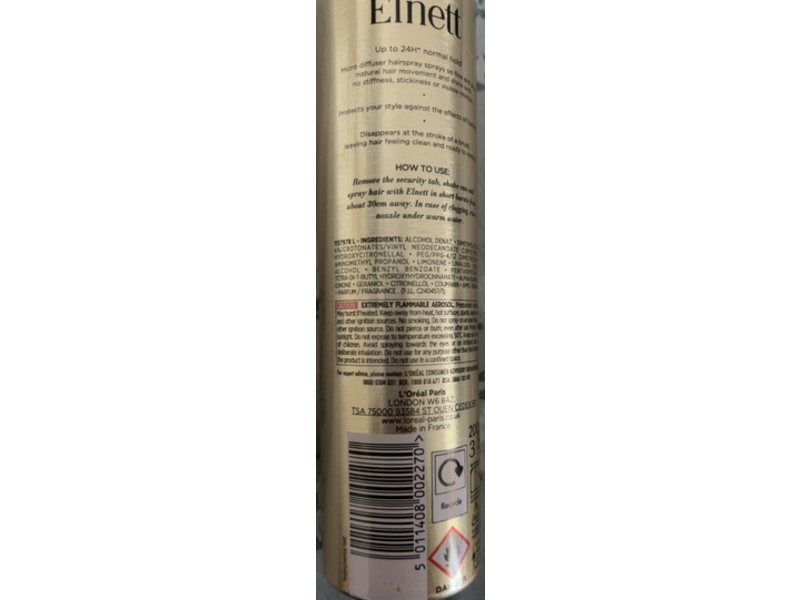 L'Oreal Paris Hairspray, Elnett, Normal Hold, 200 mL