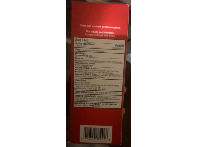 Tylenol Maximum Strength Pain Relieving Cream, 4% Lidocaine, 4 oz/113 g