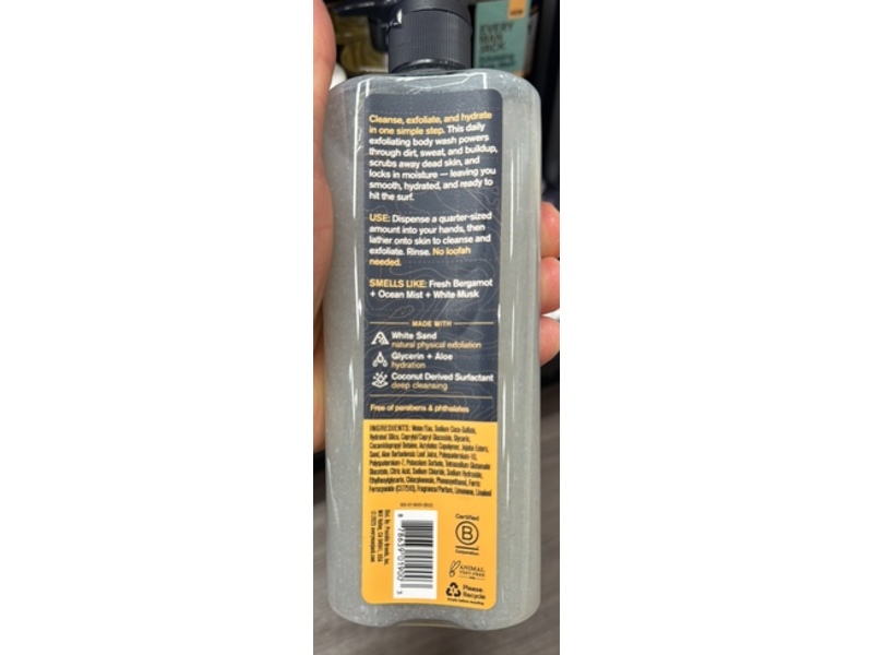 Every Man Jack Exfoliating Body Wash, Pacific Surf, 14 fl oz/414 mL
