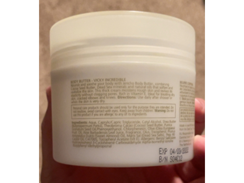 Jericho Silky Body Butter Sheer Goddess, Dead Sea Minerals & Coco Seed, 7 oz/200 g