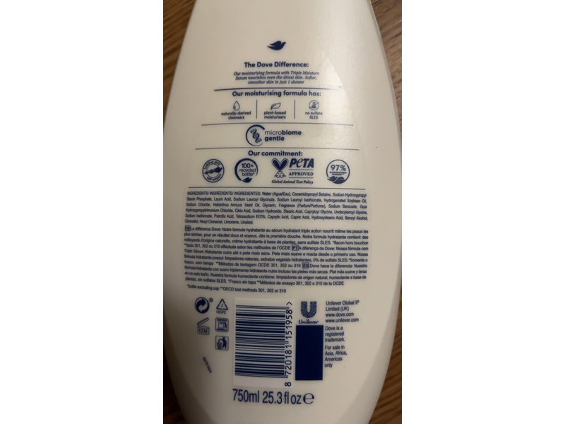 Dove Deep Nourishing Body Wash, 25.3 fl oz/750 mL