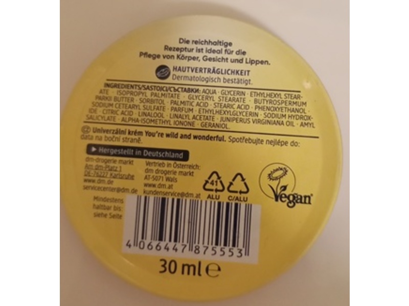 Dm Balea Moisturizing Cream, Your Wild And Wonderful, 30 mL