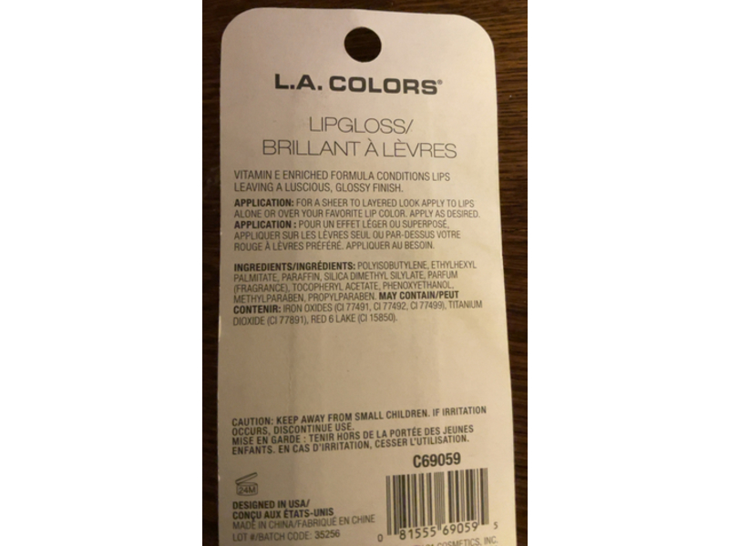 L.A.Colors Moisturizing Lip Gloss, Bliss, 0.34 fl oz/10 mL