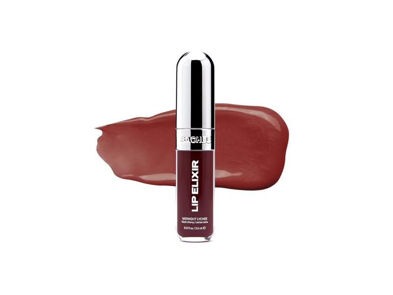 Sacheu Lip Glaze Elixir, 03 Midnight Lychee, 0.12 fl oz/3.5 mL