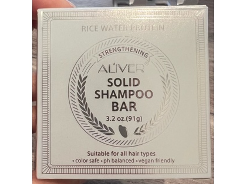 Aliver Solid Shampoo Bar, Rice Water Protein, 3.2 oz/91 g