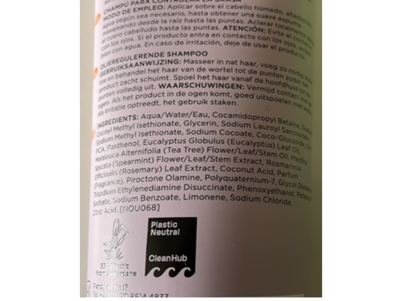 Noughty Back To Balance Oil Controlling Shampoo, Tea Tree & Pro Vitamin B5, 8.4 fl oz/250 mL