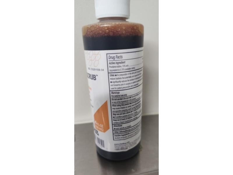 Medline ReadyScrub, Povidone Iodine Solution 7.5 %, 4 fl oz/118 mL