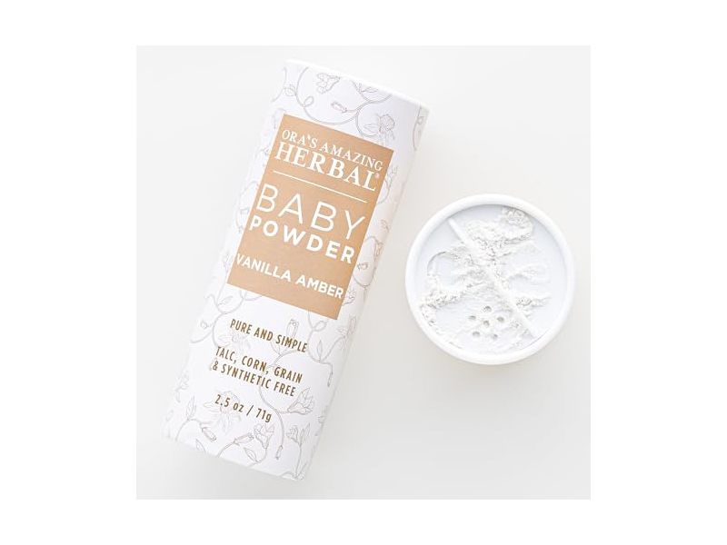 Ora's Amazing Herbal Baby Powder, Vanilla Amber, 2.5 oz/71 g
