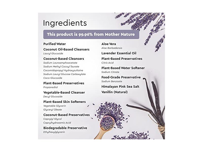 Puracy Organic Hand Soap Wash Refills for Soft Skin (Lavender & Vanilla, 48 Ounce)