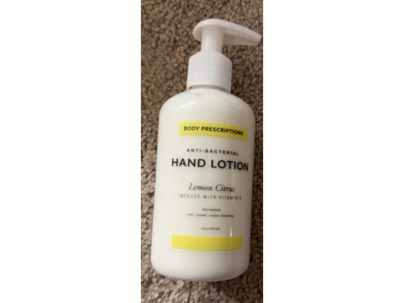 Body Prescriptions Anti-Bacterial Hand Lotion, Lemon Citrus, 8 fl oz