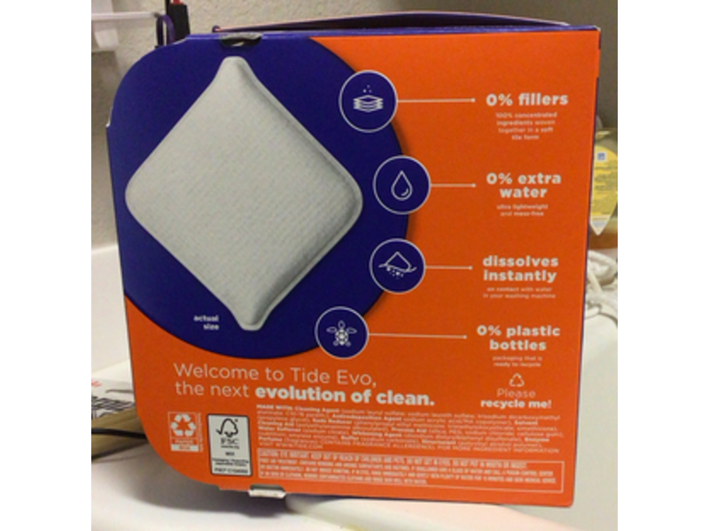 Tide Evo Laundry Detergent Tiles, Spring Blast, 22 Count