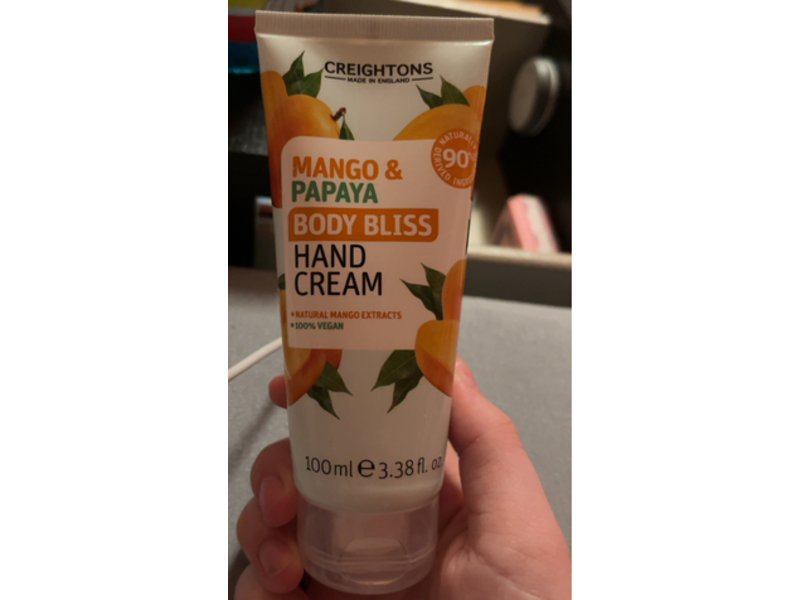Creightons Body Bliss Hand Cream, Mango & Papaya, 3.38 fl oz/100 mL