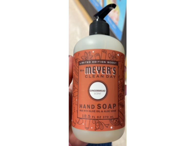 Mrs. Meyer's Clean Day Hand Soap, Gingerbread Scent, 12.5 fl oz/370 mL