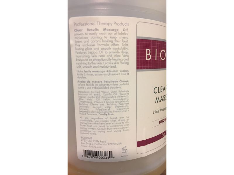 Biotone Clear Results Massage Oil, Jojoba & Aloe Vera, 128 fl oz/3776 mL