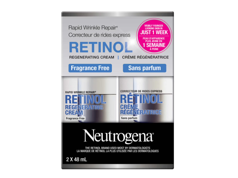 Neutrogena Rapid Wrinkle Repair Retinol Regenerating Cream, Fragrance Free, 1.7 oz/48 mL, Pack Of 2