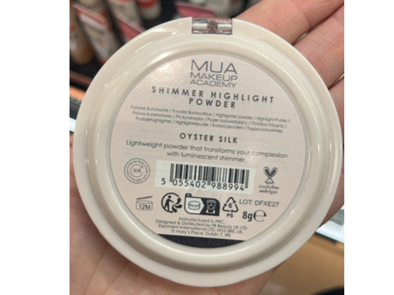 MUA Makeup Academy Shimmer Highlight Powder, Oyster Silk, 8 g