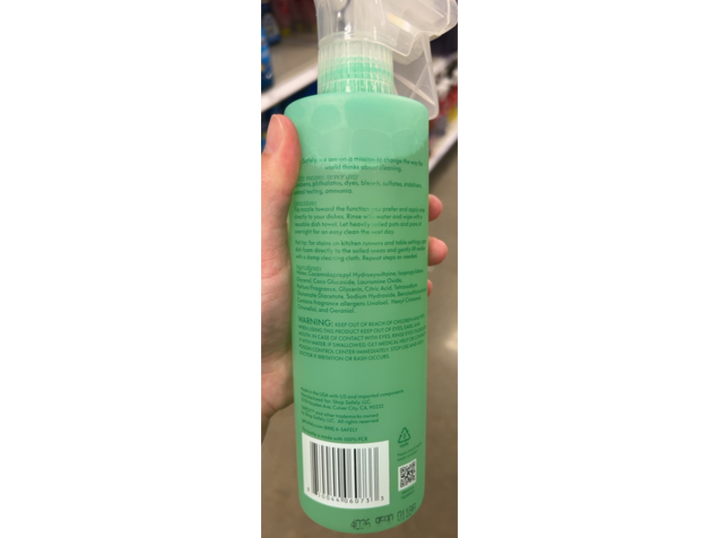 Safely Rise Dish Power Spray, Orange Flower & Jasmine, 15 fl oz/443 mL