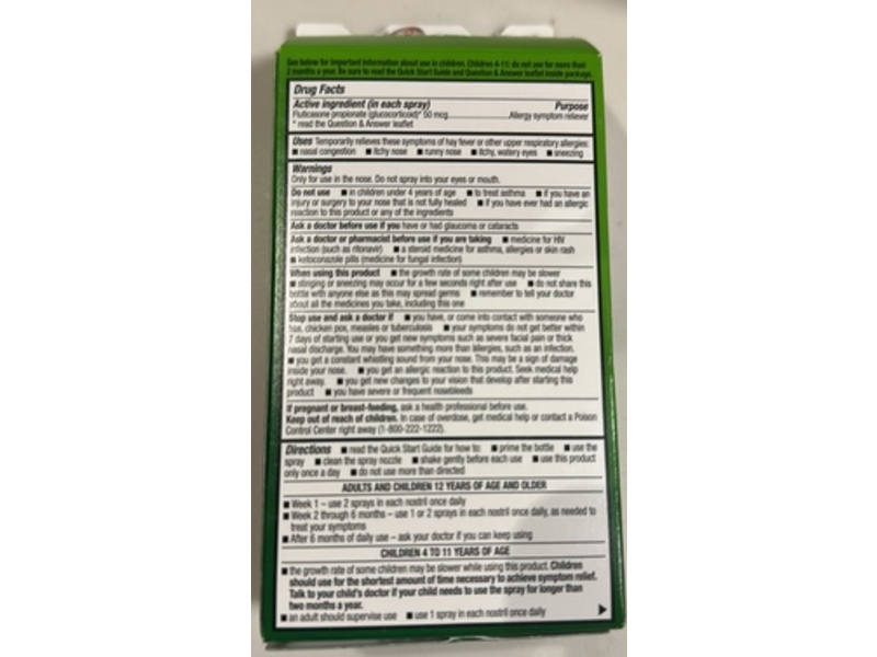 Amazon Basic Care Allergy Relief Nasal Spray, Glucocorticoid, 0.62 fl oz/18.2 mL