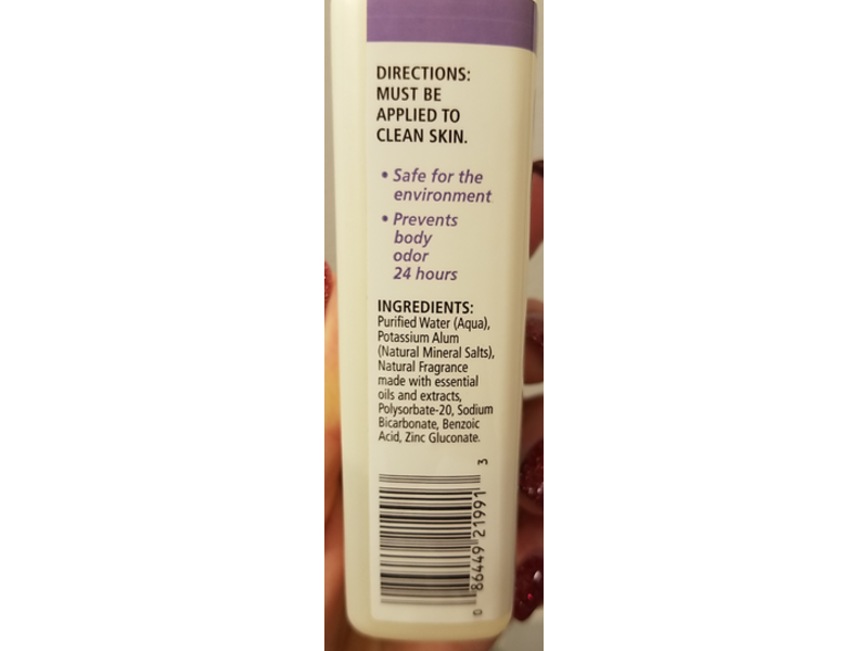 Crystal Essence Mineral Deodorant Body Spray, Lavender & White Tea, 4 fl oz/118 mL