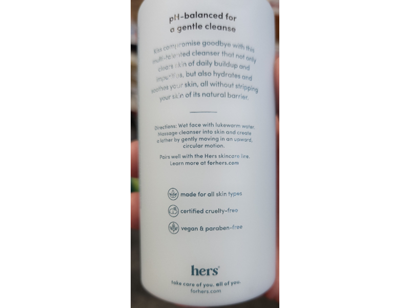 Hers Hydrating Clear Waters Cleanser, 6.8 fl oz/200 mL