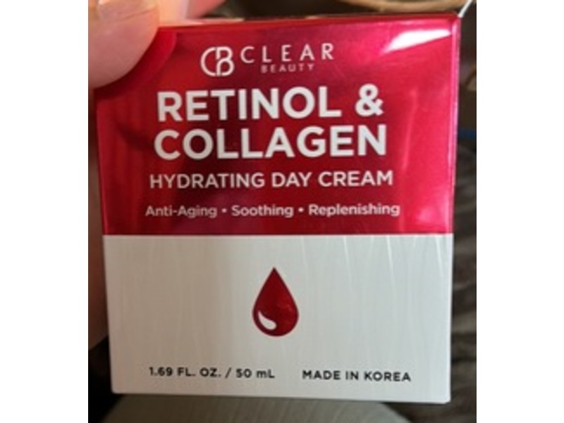 Clear Beauty Hydrating Day Cream, Retinol & Collagen, 1.69 fl oz/50 mL