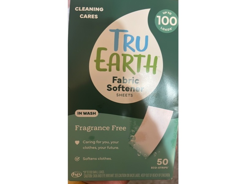Tru Earth Fabric Softener Sheets, Fragrance Free, 100 Loads, 50 Count