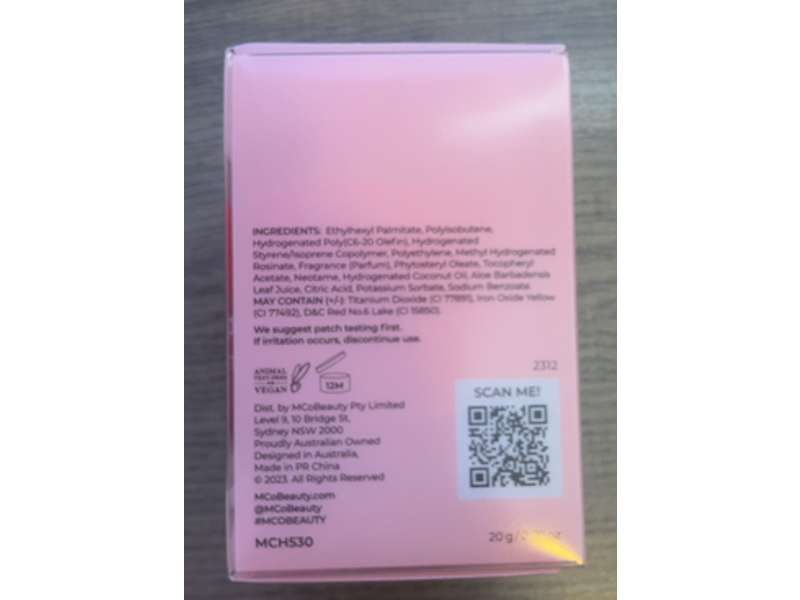 MCoBeauty Overnight Lip Mask, Berry, 0.70 oz/20 g