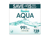Pampers Aqua Pure Wipes, Fragrance Free, 728 Count - thumbnail 1