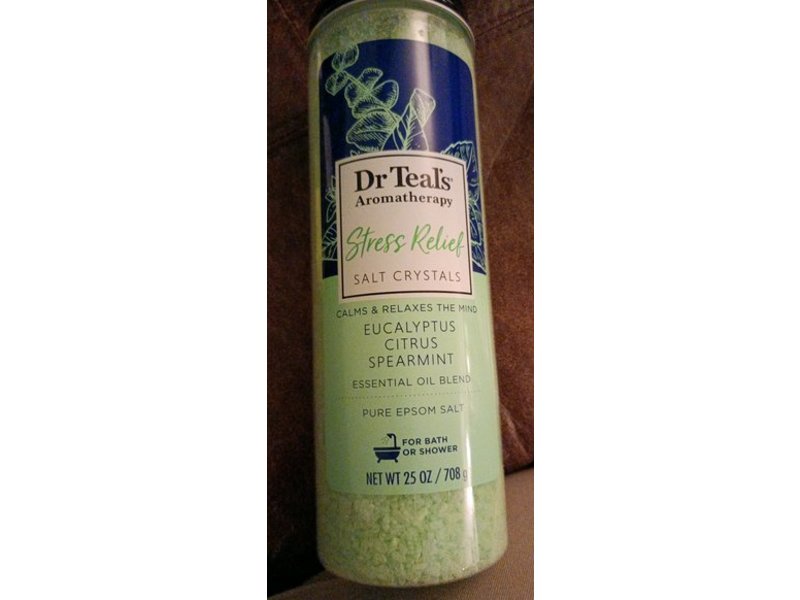 Dr Teal's Aromatherapy Epsom Salt Crystals, Eucalyptus + Citrus & Spearmint, 25 oz/708 g