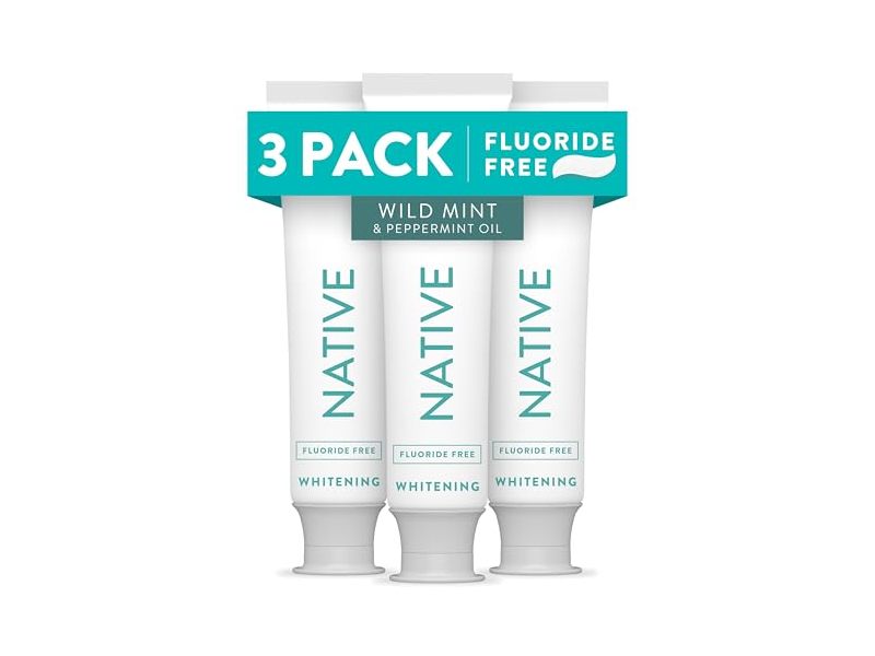 Native Whitening Toothpaste, Wild Mint & Peppermint Oil, 4.1 oz/116 g, Pack Of 3