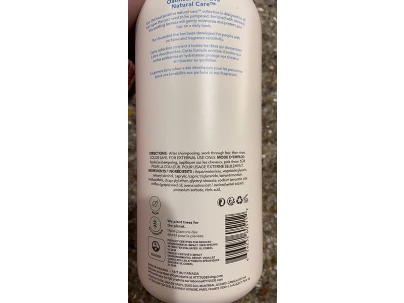 Attitude Hair Conditioner, Oatmeal, 32 fl oz/946 mL