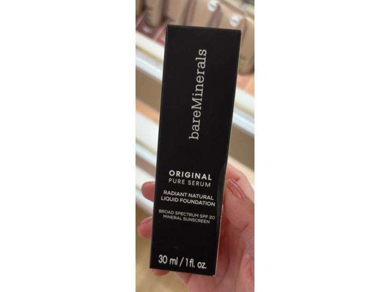 bareMinerals Original Pure Serum Radiant Natural Liquid Foundation, SPF 20, Fair Neutral 1.5, 1 fl oz/30 mL