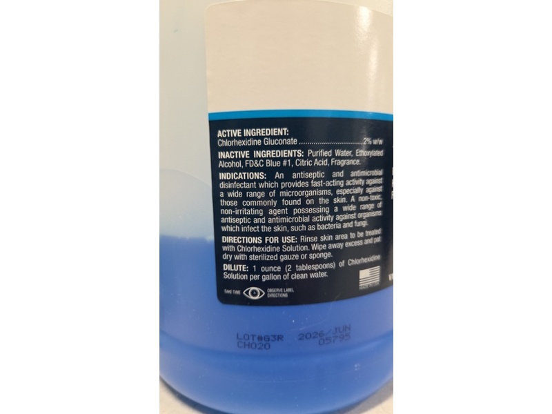 Vet One Chlorhexidine Antiseptic Disinfectant Solution, 3.785 L
