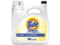 Tide Simply Liquid Laundry Detergent, Free & Sensitive, 89 Loads, 117 fl oz/3.46 L - thumbnail 1