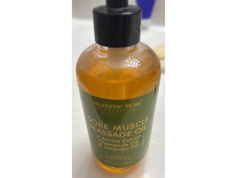Majestic Pure Sore Muscle Massage Oil, 8 fl oz/236 mL