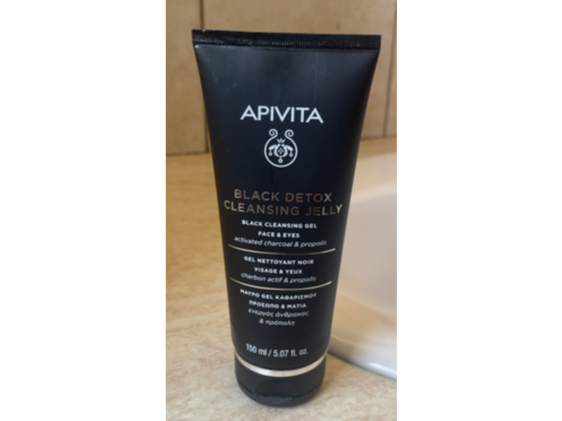 Apivita Black Detox Cleansing Gel, Activated Charcoal & Propolis, 5.07 fl oz/150 mL