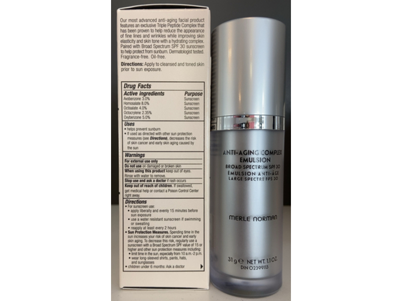 Merle Norman Anti Aging Complex Emulsion, SPF 30, 1.1 oz/31 g