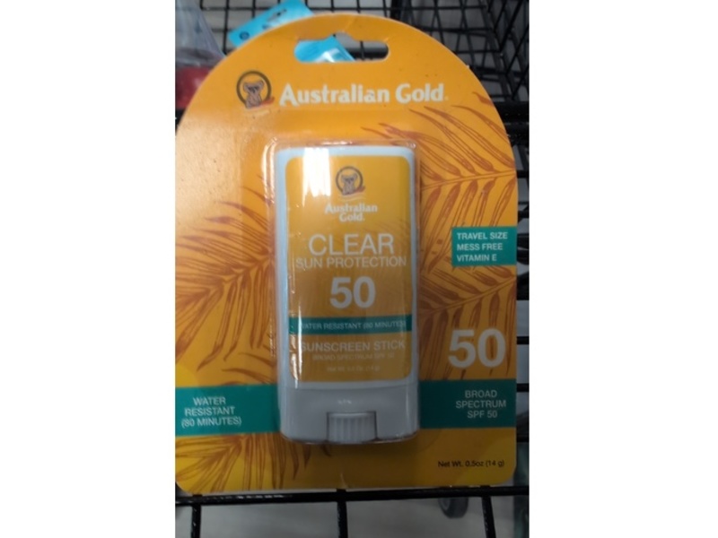 Australian Gold Clear Sunscreen Stick, SPF 50, 0.5 oz/14 g