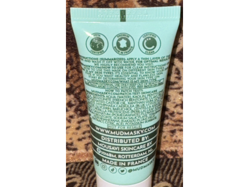 Mudmasky French Clay Mask, Vitamin-A Booster, 0.5 fl oz/15 mL