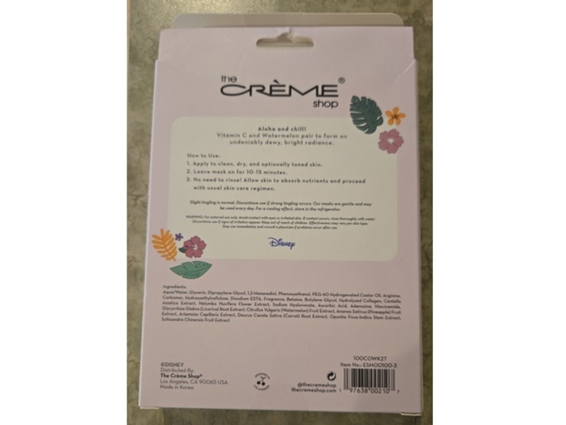 The Creme Shop Stitch Hyper Glow Printed Essence Sheet Mask, 2.53 fl oz/75 mL