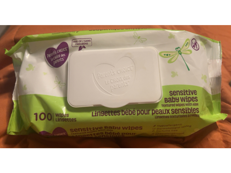 Parent's Choice Sensitive Baby Wipes, Aloe, 100 Count