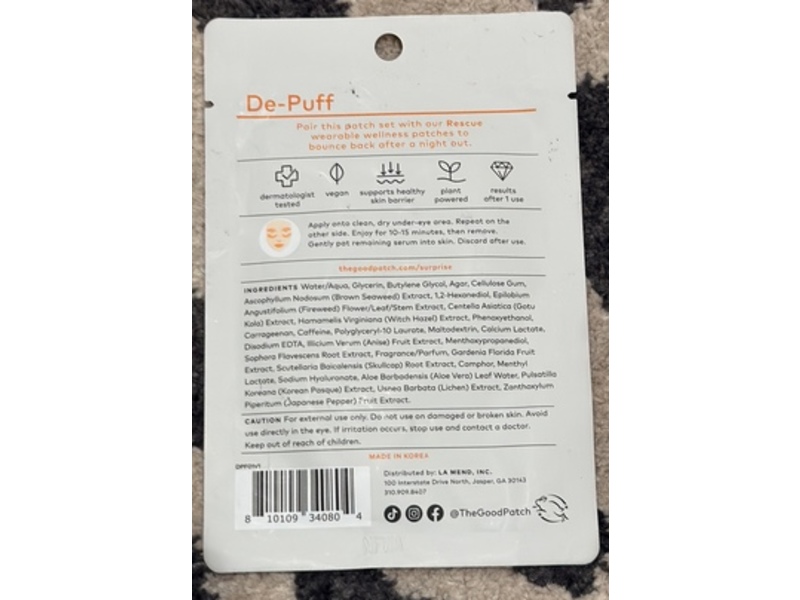 The Good Patch De-Puff Eye Patches, 6 Pairs