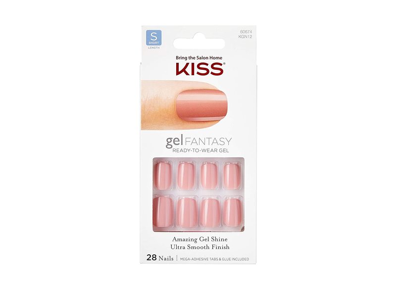 Kiss Nails Gel Fantasy Ready To Wear Gel & Adhesive Tabs, KGN12, 28 ...