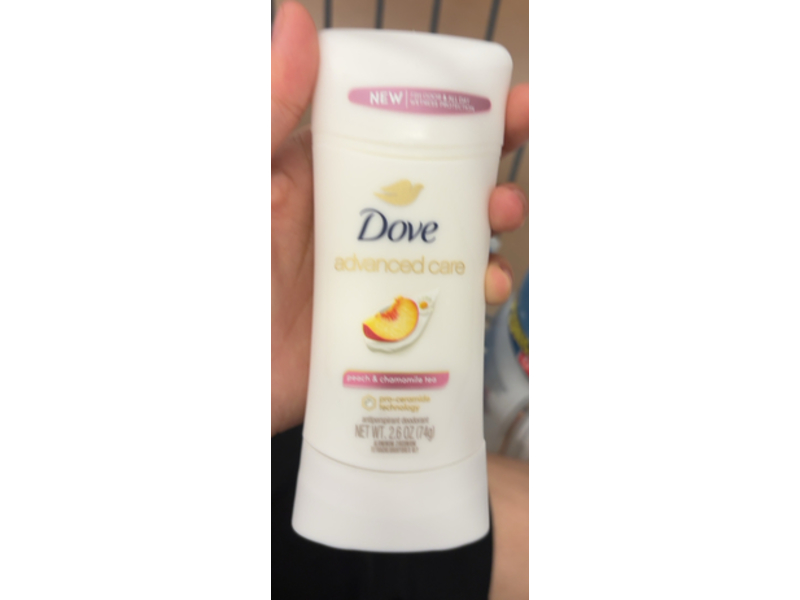 Dove Advanced Care Antiperspirant Deodorant, Peach 7 Chamomile Tea, 2.6 oz/74 g, Pack Of 4