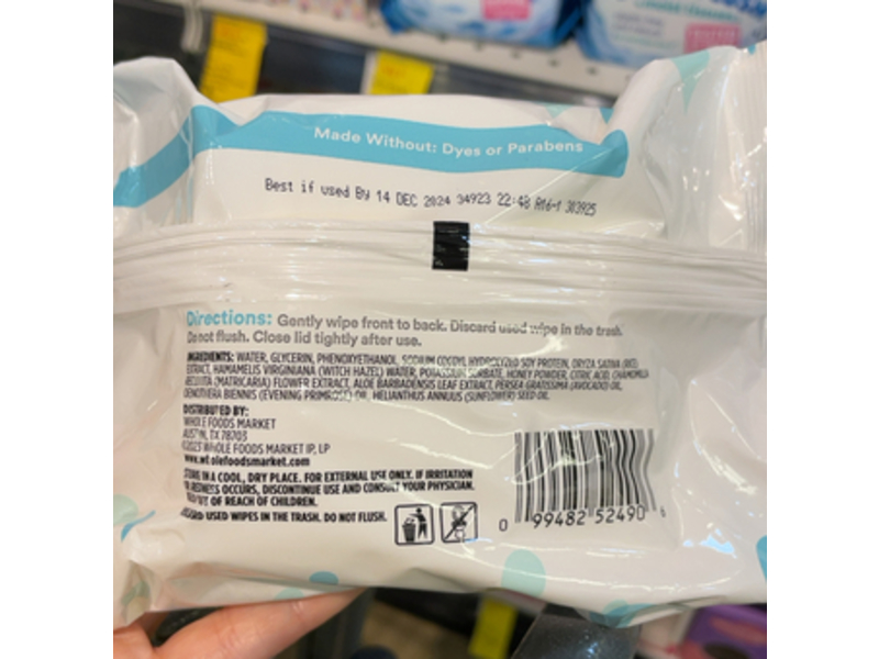365 By Whole Foods Market Feminine Cleansing Wipes , 30 Count