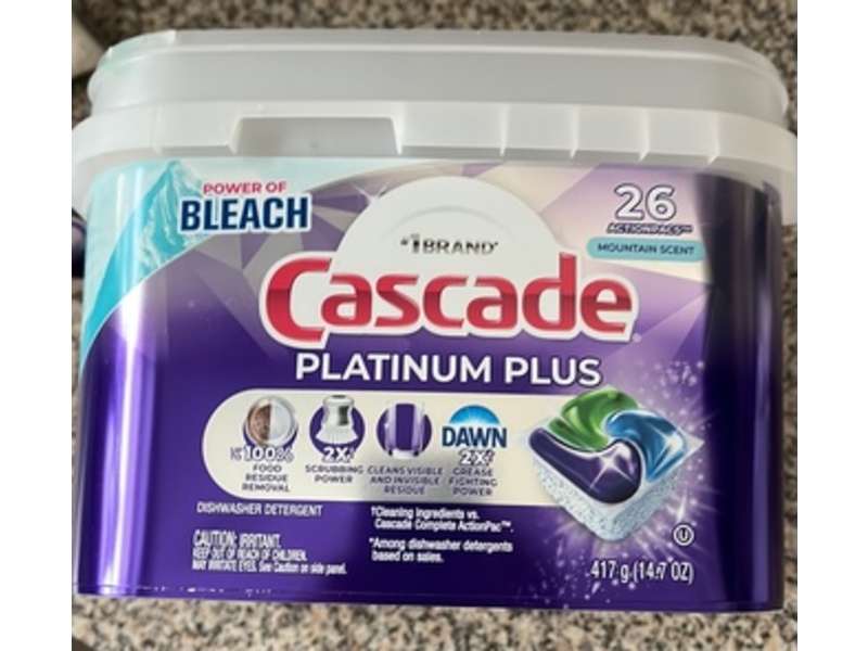 Cascade Platinum Plus Dishwasher Detergent, Mountain Scent, 26 Pacs, 14.7 oz/417 g