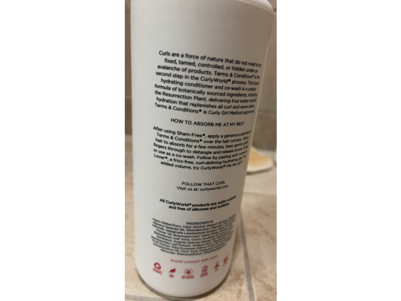 Curly World Terms & Conditions Hyper - Hydrating Conditioner, 32 oz/950 mL