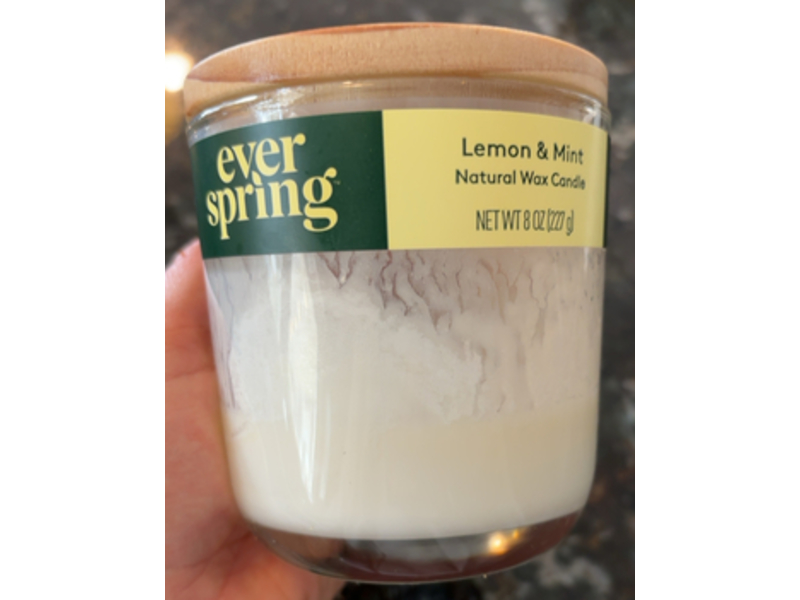 Everspring Natural Wax Candle, Lemon & Mint, 8 oz/227 g