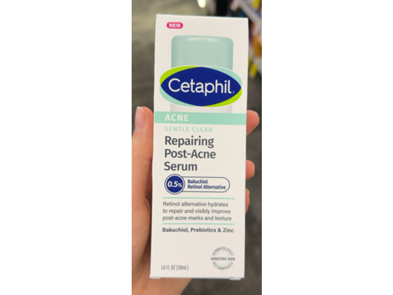 Cetaphil Gentle Clear Repairing Post-Acne Serum, Bakuchiol+Prebiotics & Zinc, 1.0 fl oz/30 mL